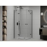 Mexen Roma Duo Hinged Shower Cabin 80 x 70 cm, Transparent, Black + Flat Tray - 854-080-070-70-02-4010B