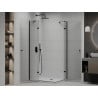 Mexen Roma Duo Hinged Shower Cabin 90 x 80 cm, Transparent, Black + Flat Shower Tray - 854-090-080-70-02-4010B