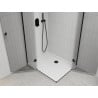 Mexen Roma Duo Hinged Shower Cabin 90 x 80 cm, Transparent, Black + Flat Shower Tray - 854-090-080-70-02-4010B