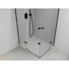 Mexen Roma Duo Hinged Shower Cabin 90 x 80 cm, Transparent, Black + Flat Shower Tray - 854-090-080-70-02-4010B