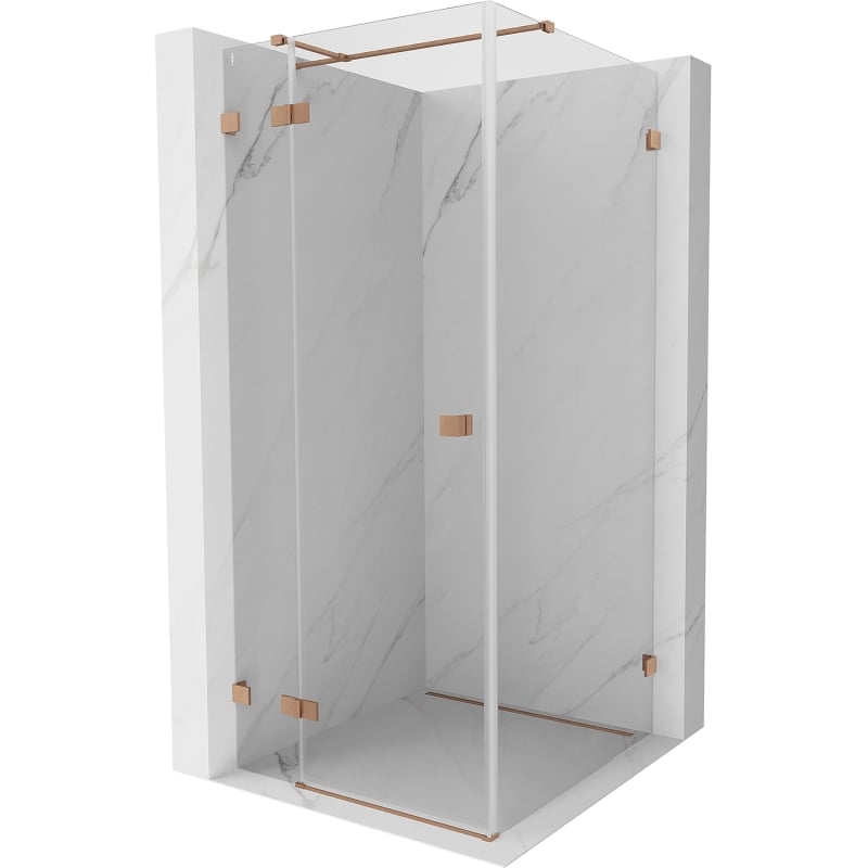 Mexen Lunar T left hinged shower cabin 90 x 90 cm, transparent, brushed copper - 834T-090-090-65-00-L
