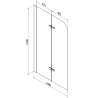 Mexen Felix 2-panel Bathtub Screen 100 x 140 cm, Transparent, Chrome - 890-100-002-01-00