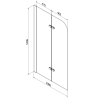 Mexen Cube rectangular bathtub 170 x 80 cm with enclosure and 2-wing screen 100 cm, transparent, chrome - 550517080X9010020100