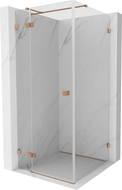 Mexen Lunar T left hinged shower enclosure 100 x 100 cm, transparent, brushed copper - 834T-100-100-65-00-L