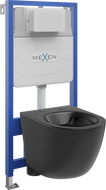 Mexen flush-mount Felix Slim toilet frame and bowl set Lena, Black matt - 6103322XX85