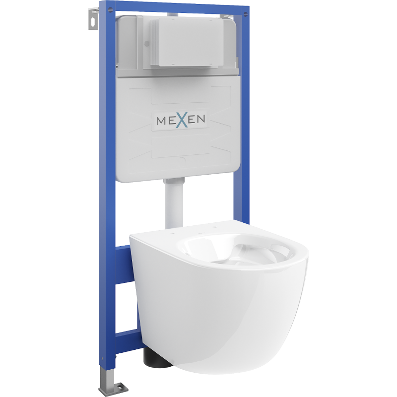 Mexen flush-mount Felix Slim toilet frame and bowl set Lena, White - 6103322XX00