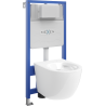 Mexen Lena Fenix Slim Concealed WC Frame Set with Toilet Bowl, High Gloss White - 6103322XX00