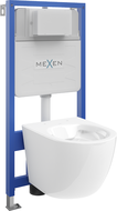 Mexen Lena Fenix Slim Concealed WC Frame Set with Toilet Bowl, High Gloss White - 6103322XX00