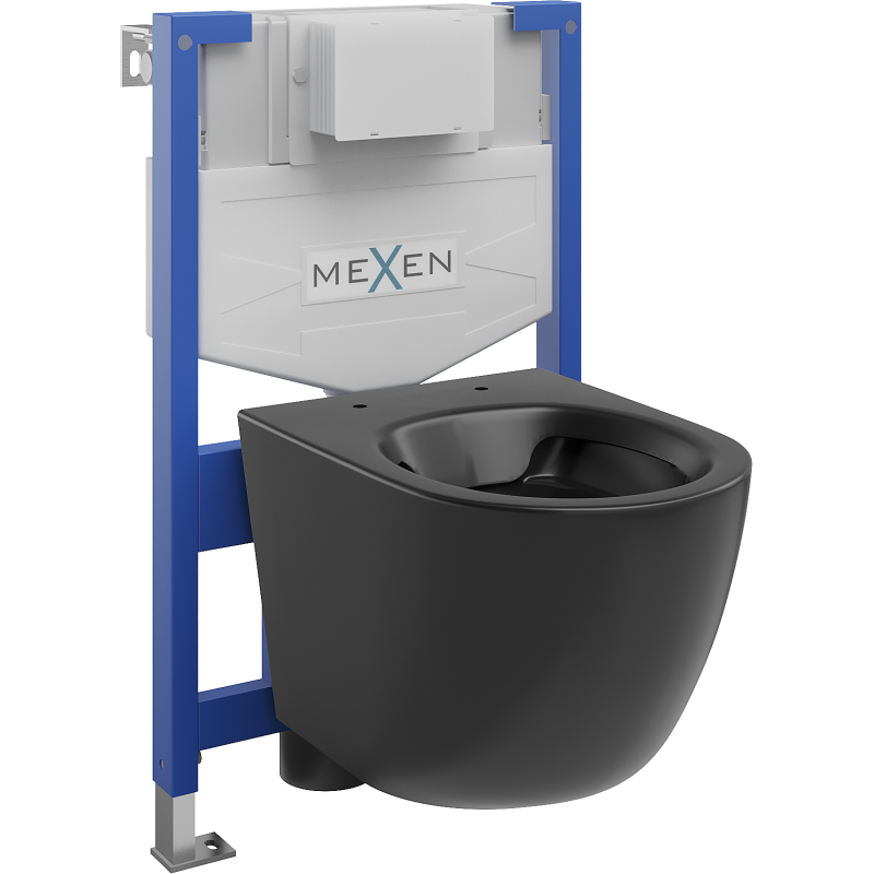 Mexen Fenix XS-F Concealed WC Frame Set with Lena WC Bowl, Black Matte - 6803322XX85