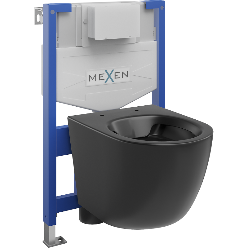 Mexen flush-mount Felix XS-F toilet frame and bowl set Lena, Black matt - 6803322XX85