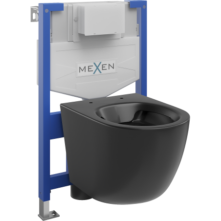 Mexen flush-mount Felix XS-F toilet frame and bowl set Lena, Black matt - 6803322XX85