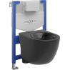 Mexen flush-mount Felix XS-F toilet frame and bowl set Lena, Black matt - 6803322XX85