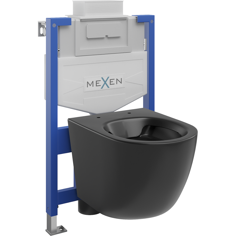 Mexen concealed WC set Fenix XS-U with Lena WC bowl, black matt - 6853322XX85