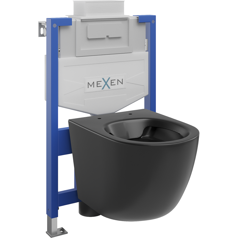 Mexen flush-mount Felix XS-U toilet frame and bowl set Lena, Black matt - 6853322XX85