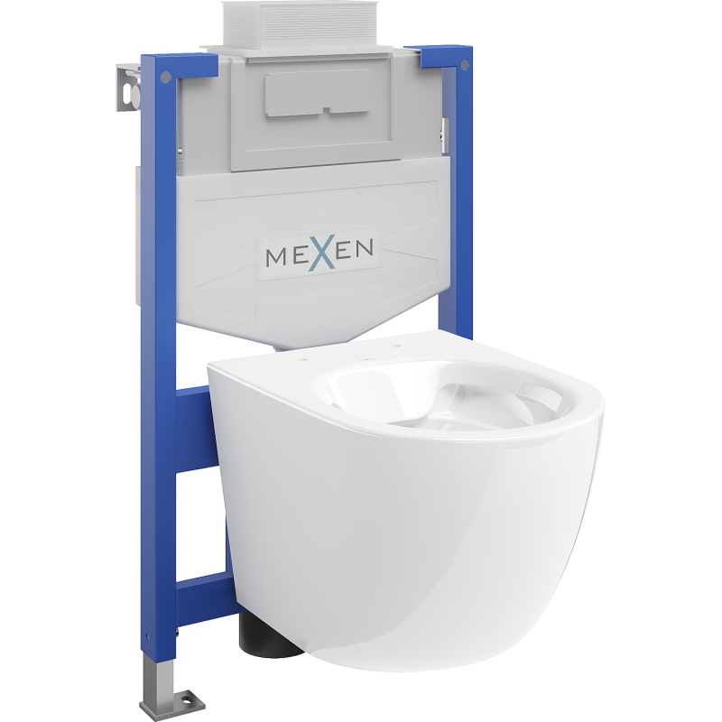 Mexen flush-mount Felix XS-U toilet frame and bowl set Lena, White - 6853322XX00