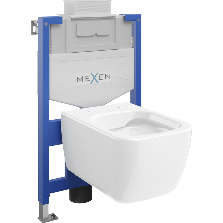 Mexen flush-mount Felix XS-U toilet frame and bowl set Margo, White - 6853342XX00