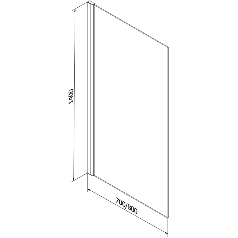Mexen Alex 1-panel bathtub screen 80 x 140 cm, black grid fix - 893-080-000-70-77