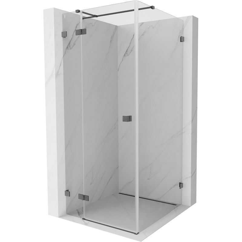 Mexen Lunar T left-side hinged shower cabin 70 x 70 cm, transparent, brushed gun gray - 834T-070-070-66-00-L