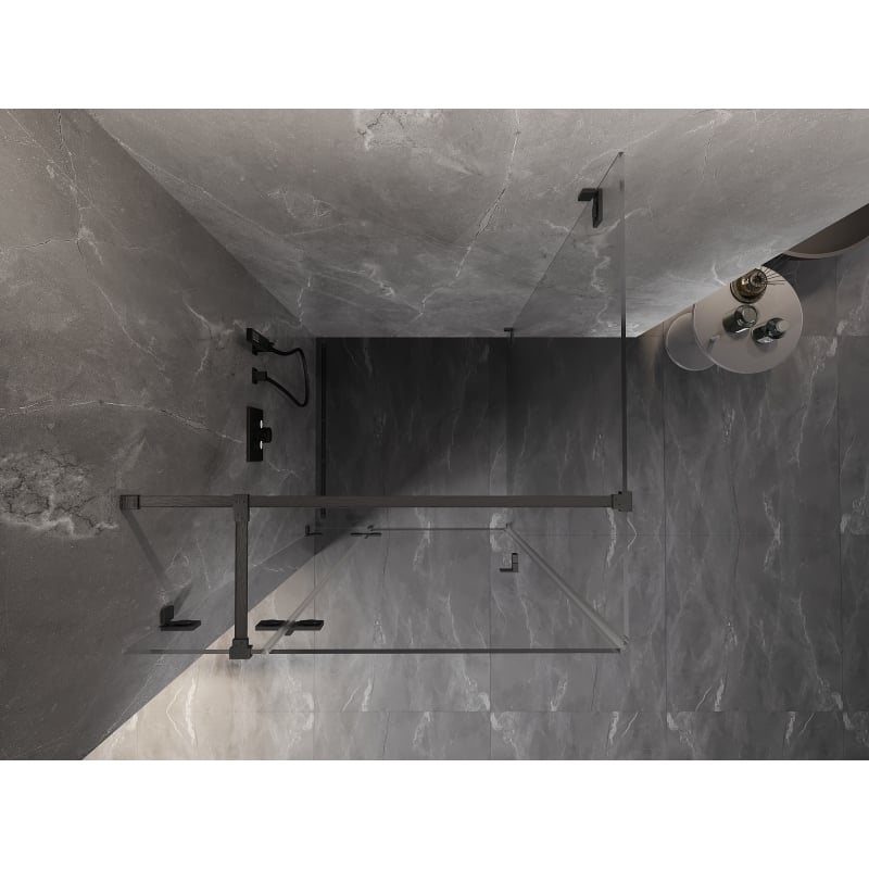 Mexen Lunar T left-hinged shower cabin 80 x 80 cm, transparent, brushed gun gray - 834T-080-080-66-00-L