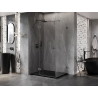 Mexen Lunar T left hinged shower enclosure 80 x 100 cm, transparent, brushed gun gray - 834T-080-100-66-00-L