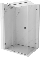 Mexen Lunar T left hinged shower enclosure 80 x 100 cm, transparent, brushed gun gray - 834T-080-100-66-00-L