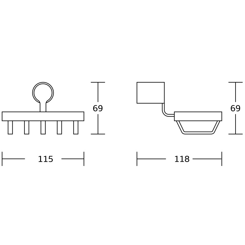 Mexen Base soap dish, chrome - 7088251-00