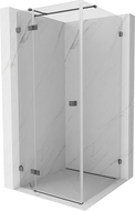 Mexen Lunar T left hinged shower enclosure 100 x 100 cm, transparent, brushed gun gray - 834T-100-100-66-00-L