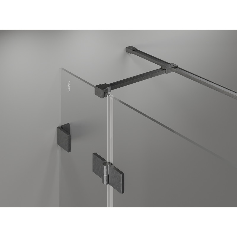 Mexen Lunar T right hinged shower cabin 70 x 90 cm, transparent, brushed gun gray - 834T-070-090-66-00-P