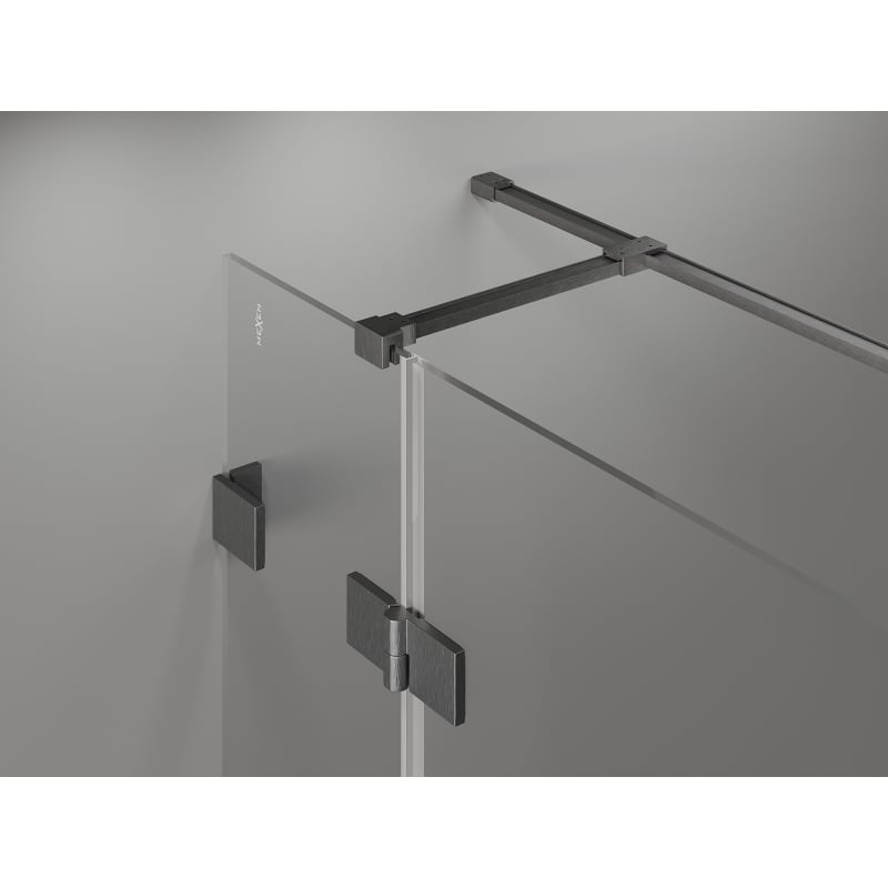 Mexen Lunar T right-hinged shower cabin 70 x 100 cm, transparent, brushed gun gray - 834T-070-100-66-00-P