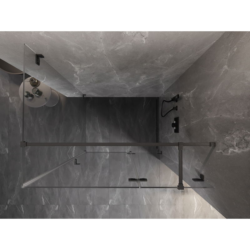 Mexen Lunar T right hinged shower cabin 80 x 100 cm, transparent, brushed gun gray - 834T-080-100-66-00-P
