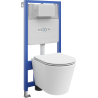 Mexen flush-mount Felix Slim toilet frame and bowl set Rico and soft close toilet seat set, White matt - 61030724001