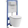 Mexen Rico WC Concealed Set Fenix Slim Frame with WC Bowl and Soft-Close Seat, Matte White - 61030724001