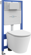 Mexen Rico WC Concealed Set Fenix Slim Frame with WC Bowl and Soft-Close Seat, Matte White - 61030724001