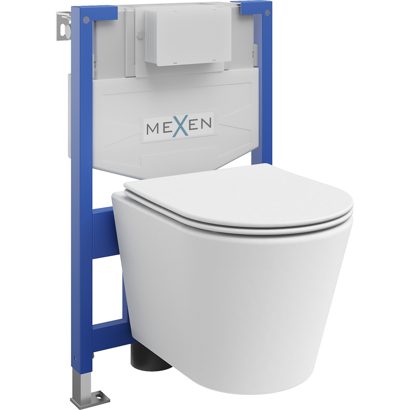 Mexen concealed WC set Fenix XS-F with Rico WC bowl and soft-close seat, matte white - 68030724001