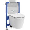Mexen flush-mount Felix XS-U toilet frame and bowl set Rico and soft close toilet seat set, White matt - 68530724001