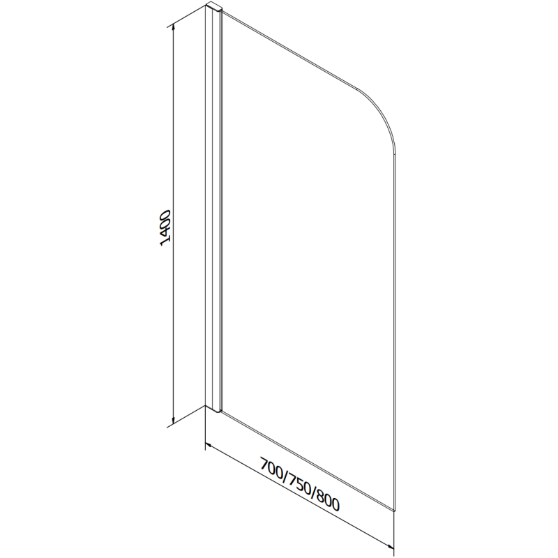 Mexen Felix 1-wing bathtub screen 70 x 140 cm, graphite, chrome - 890-070-001-01-40