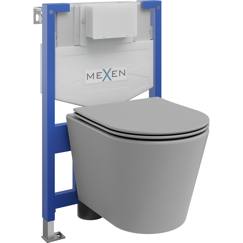 Mexen Rico WC concealed set Fenix XS-F frame with WC bowl and soft-close seat, light gray matte - 68030724061