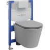 Mexen concealed toilet system Fenix XS-F with Rico toilet bowl and soft-close seat, light grey matte - 68030724061