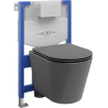 Mexen Rico concealed WC set Fenix XS-F with toilet bowl and soft-close seat, dark gray matte - 68030724071