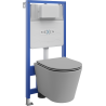 Mexen Rico Fenix Slim WC Concealed Set with WC Bowl and Soft-Close Seat, Light Gray Matte - 61030724061