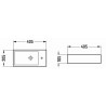 Mexen Inez countertop washbasin left 40 x 20 cm, light grey matte - 21484061L