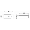 Mexen Inez countertop washbasin left-hand 40 x 20 cm, Light Grey matt - 21484061L