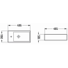 Mexen Inez countertop basin right 40 x 20 cm, light grey matte - 21484061R