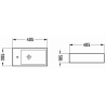 Mexen Inez countertop sink right 40 x 20 cm, light gray matte - 21484061R