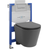 Mexen Fenix XS-U Concealed WC Frame Set with Rico WC Bowl and Soft-Close Toilet Seat, Dark Grey Matte - 68530724071