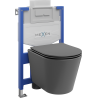 Mexen Rico WC Concealed Set Fenix XS-U with Toilet Bowl and Soft-Close Seat, Dark Gray Matte - 68530724071