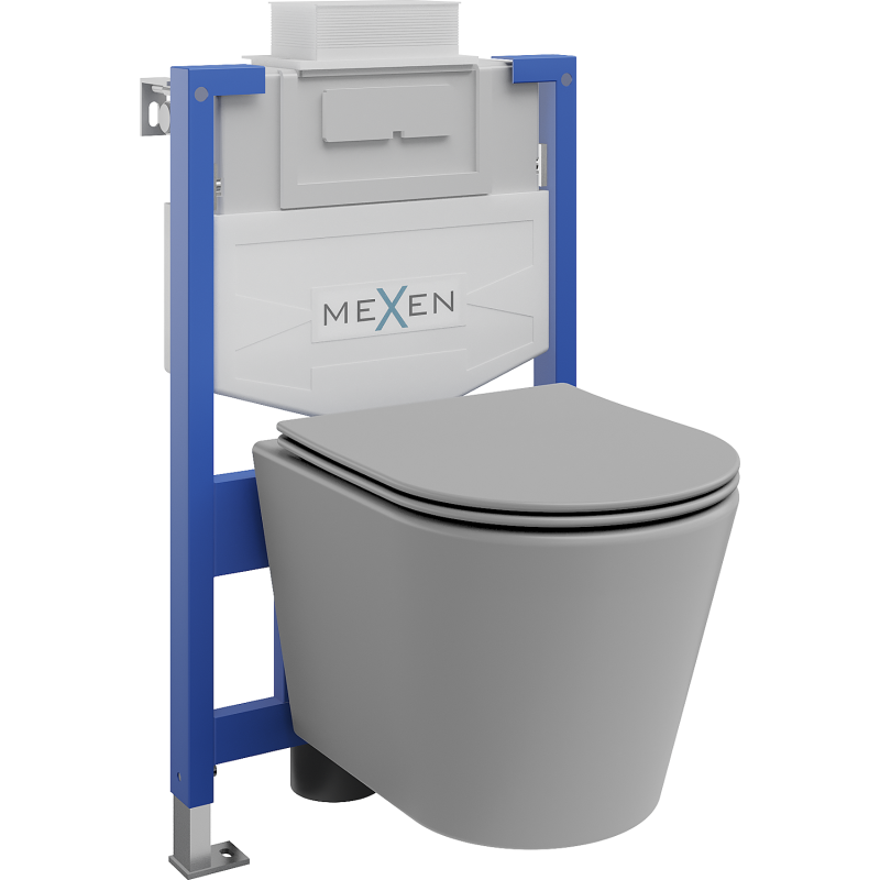 Mexen concealed WC set Fenix XS-U with Rico toilet bowl and soft-close seat, light grey matte - 68530724061
