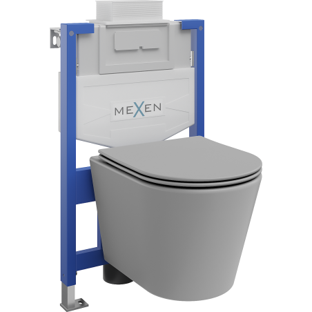 Mexen concealed WC set Fenix XS-U with Rico toilet bowl and soft-close seat, light grey matte - 68530724061