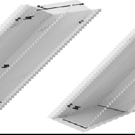 Mexen Lunar T left hinged shower cabin 100 x 100 cm, transparent, black - 834T-100-100-70-00-L