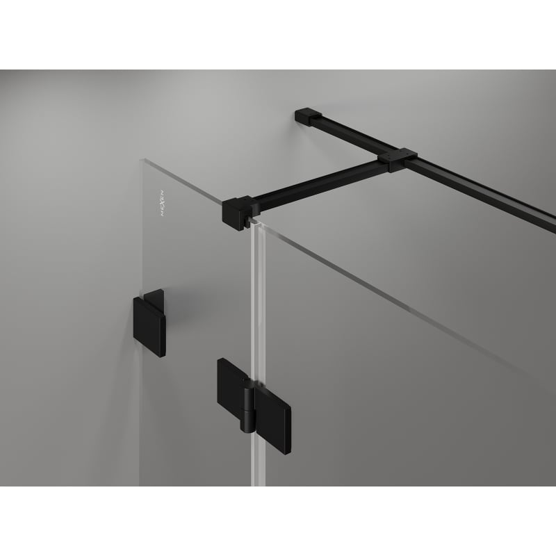 Mexen Lunar T right hinged shower cabin 70 x 70 cm, transparent, black - 834T-070-070-70-00-P